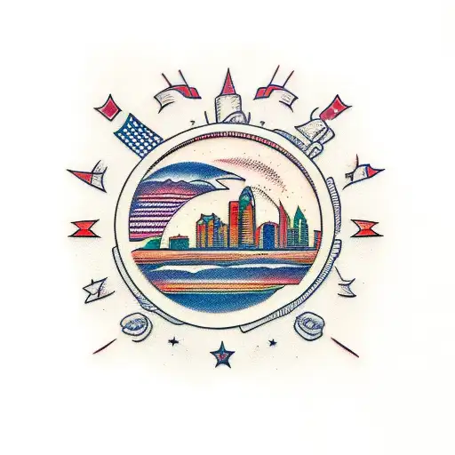Omaha Nebraska Skyline tattoo design idea