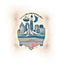 Omaha Nebraska Skyline tattoo design idea