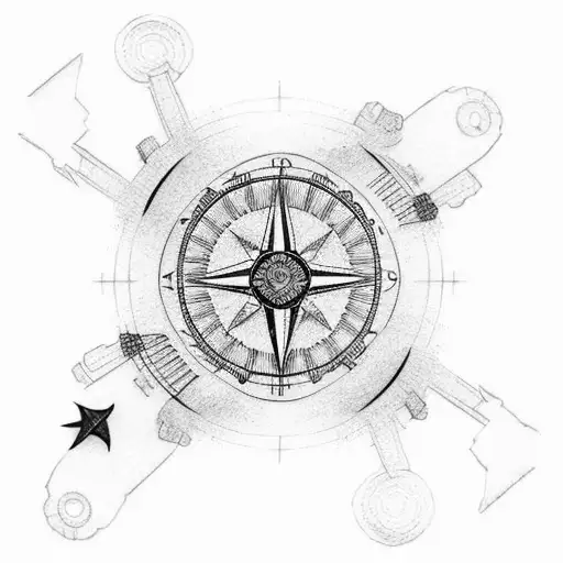 tatoo for the right arm, with the mexico map on the back, a plane flighing, simple compass rose, kilimanjaro silhouette tattoo design idea