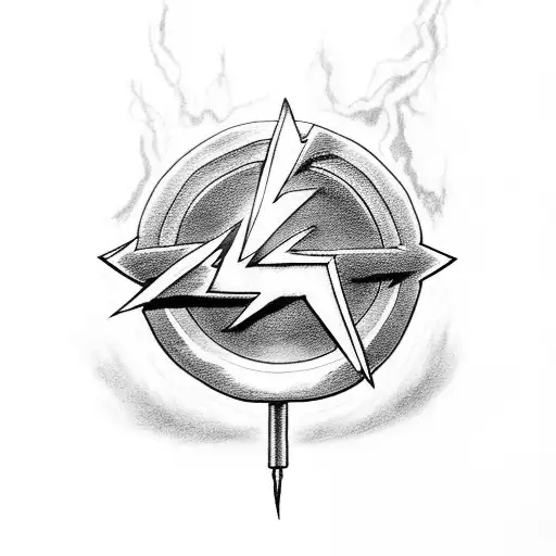 zeus holding lightning bolt tattoo design idea