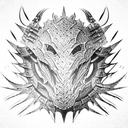 armoured Dragon enhanched cyborg detailed  tattoo design idea