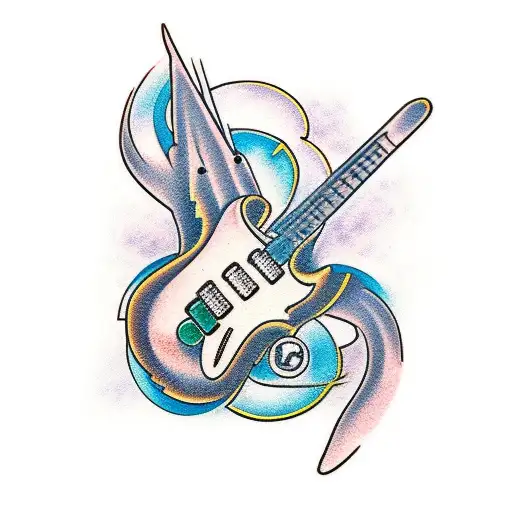 electric guitar tattoo design idea