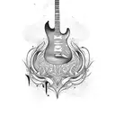electric guitar tattoo design idea