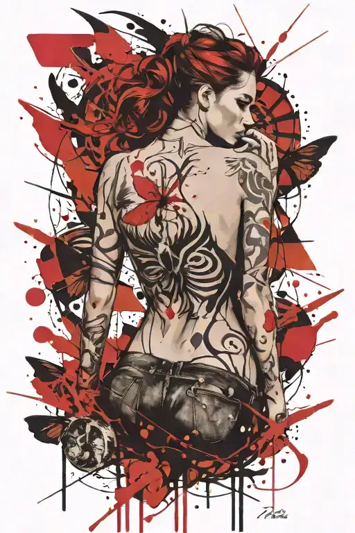 hot, sexy back tattoo tattoo design idea