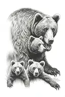 momma bear tattoo design idea