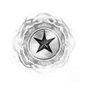 captain america shield with mandala and flowers tattoo design idea