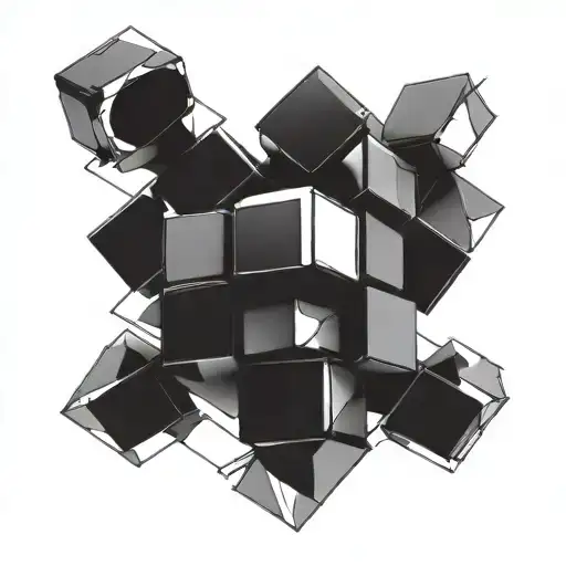 rubiks cube tattoo design idea