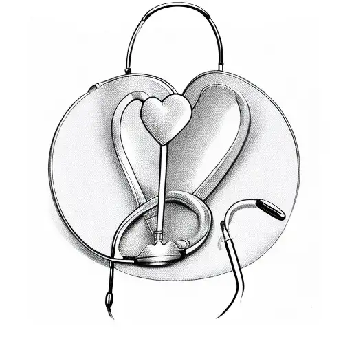 A doctor's coat with a heart-shaped stethoscope tattoo design idea
