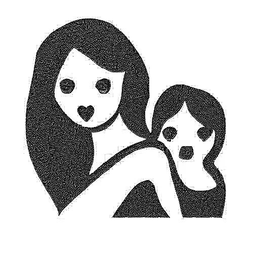 Mom and daughter  tattoo design idea