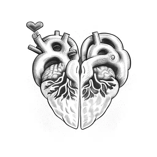 Heart vs Brain  tattoo design idea