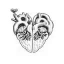 Heart vs Brain  tattoo design idea