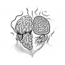 Heart vs Brain  tattoo design idea