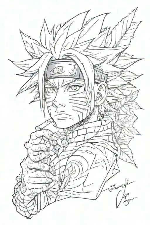 Naruto smoking marijuana tattoo design idea
