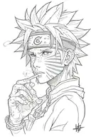 Naruto smoking marijuana tattoo design idea