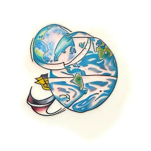 Planet earth, libra tattoo design idea