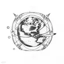 Planet earth, libra tattoo design idea