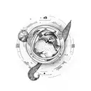 Planet earth, libra tattoo design idea