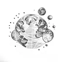 Planet earth, libra tattoo design idea