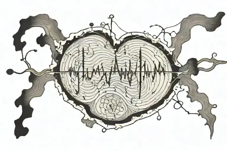 topographic map around an ekg rhythm strip tattoo design idea