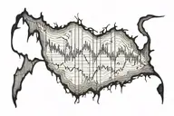 topographic map around an ekg rhythm strip tattoo design idea