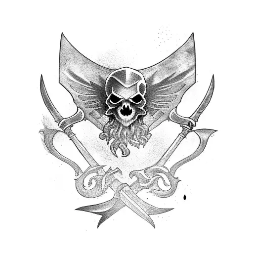 Old Schoole Runescape Scythe of Vitur tattoo design idea