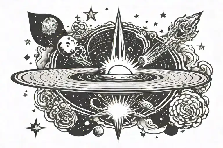 Space black hole tattoo design idea