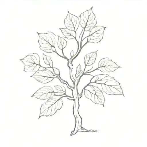 catalpa tree surrounded tattoo design idea