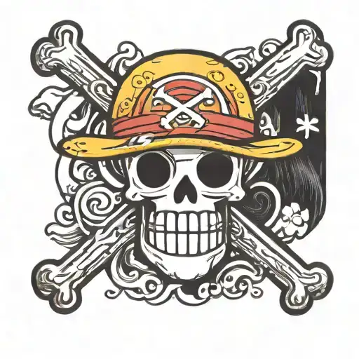one piece whitebread pirates Jolly Roger  tattoo design idea