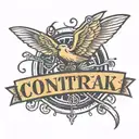 trampoline stamp that says "control freak" tattoo design idea
