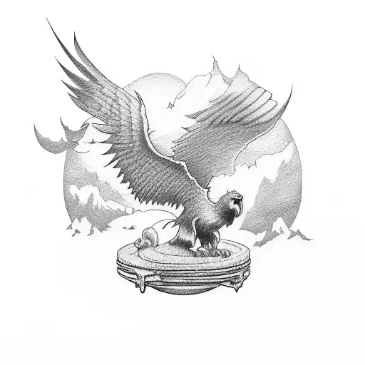Griffin on top of the world  tattoo design idea