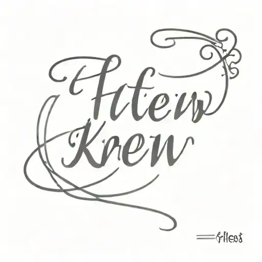 "He knew" script with cross- feminine  tattoo design idea
