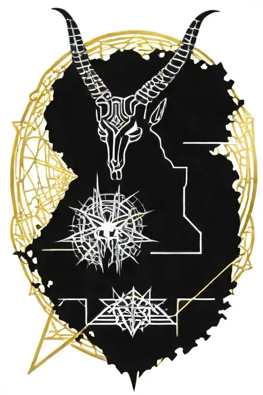 baphomet ,brush  tattoo design idea