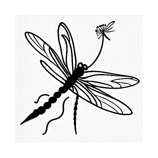 dragonfly and dandelion tattoo design idea