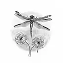 dragonfly and dandelion tattoo design idea