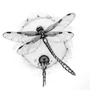 dragonfly and dandelion tattoo design idea