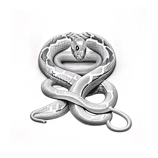 snake wrapped around human heart tattoo design idea