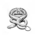 snake wrapped around human heart tattoo design idea
