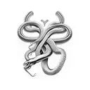 snake wrapped around human heart tattoo design idea