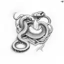 snake wrapped around human heart tattoo design idea