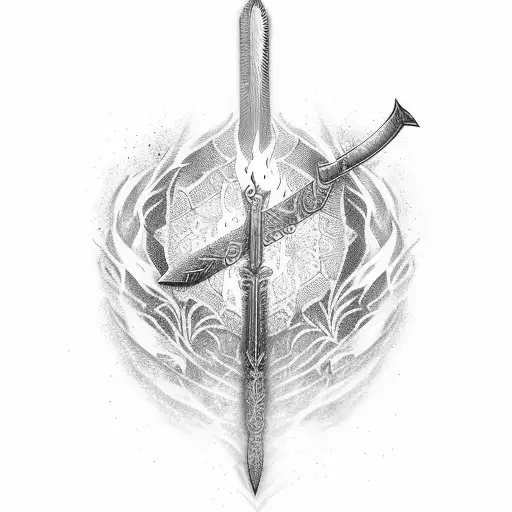 set your heart ablaze sword tattoo design idea