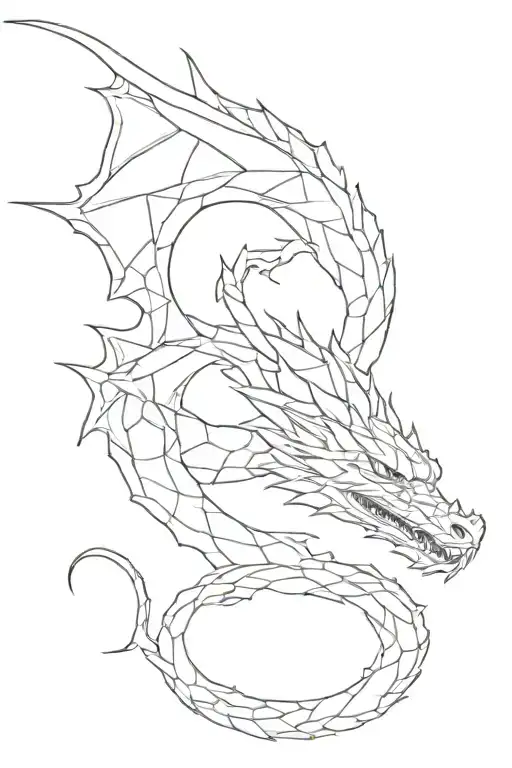 minimal 4 inch cyber siligism pattern dragon tattoo with a small wed below it but very minimal on the forearms  tattoo design idea