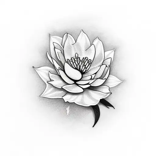 mandarin flower with leaves  tattoo design idea