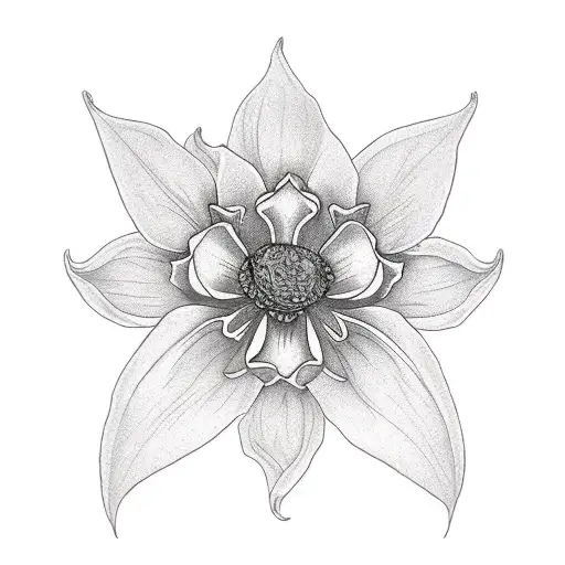 mandarin flower tattoo design idea