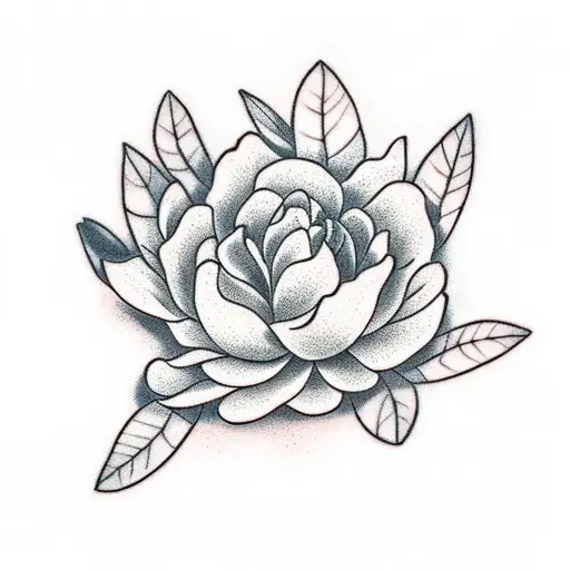 mandarin flower with leaves on a twig tattoo design idea