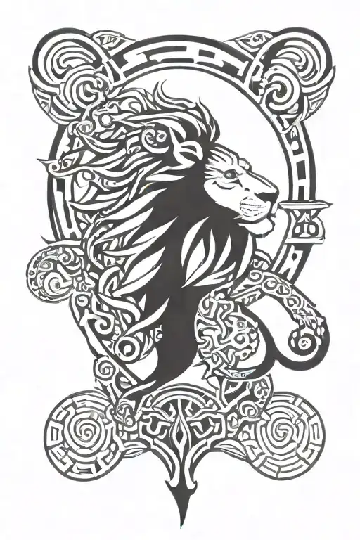 leo lion tattoo design idea