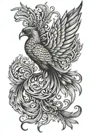 phoenix with open wings tattoo design idea