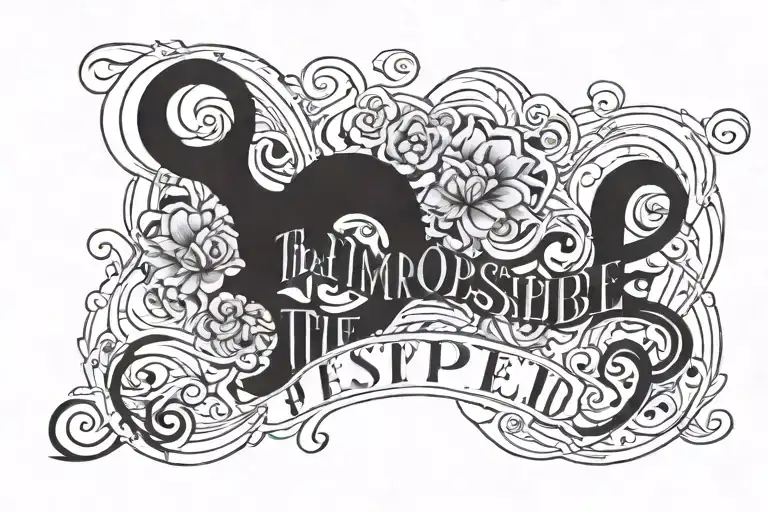Word "the impossible is that which is not attempted" tattoo design idea