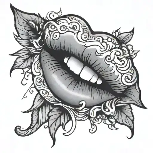 lips like kissed tattoo design idea