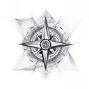 Design a tattoo that combines a compass rose with a field of lavender, symbolizing both exploration and tranquility. tattoo design idea