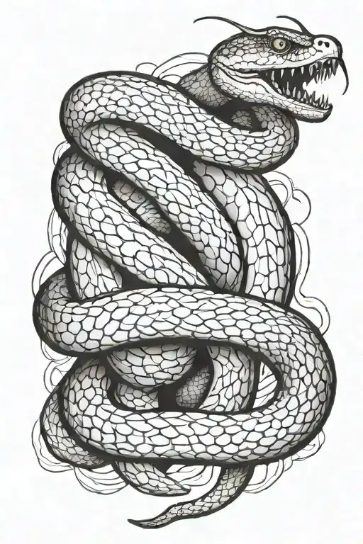 snake zilant wrapping around the arm tattoo design idea